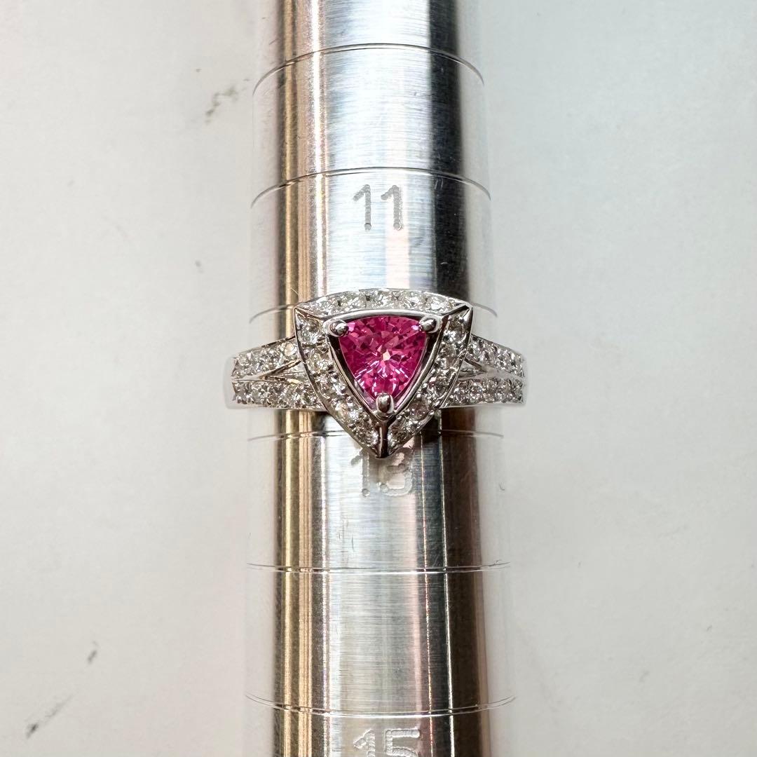 【K18】スピネル 0.4ct トリリアントカット リング