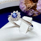 【美品】PT950 サファイア 0.26ct リング 花デザイン