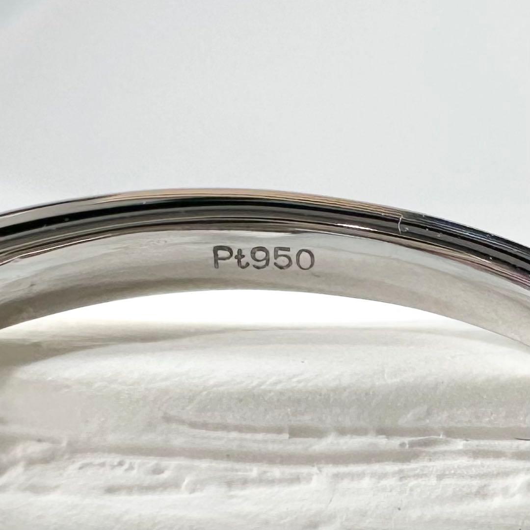 【美品】PT950 サファイア 0.26ct リング 花デザイン