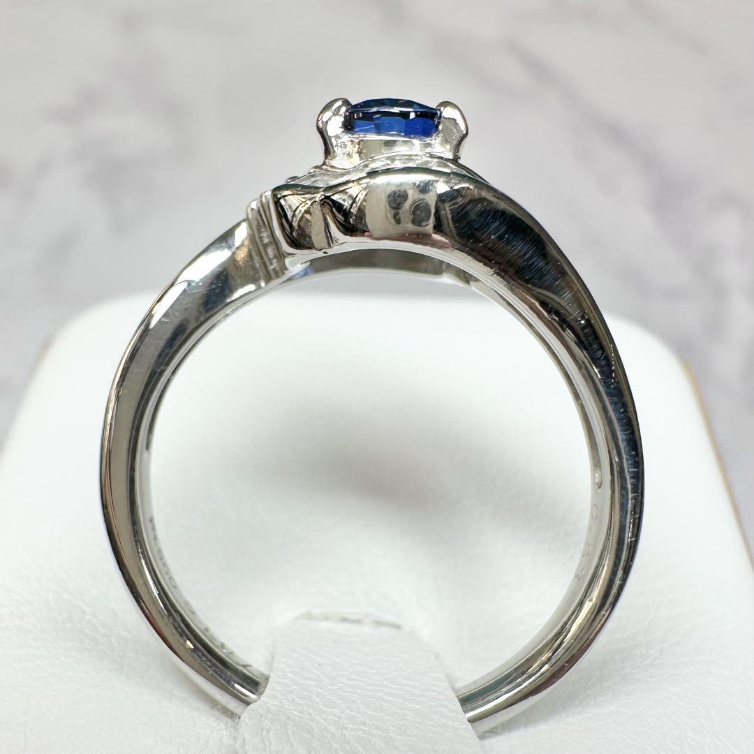 【美品】Pt900 サファイア 1.23ct ダイヤ リング