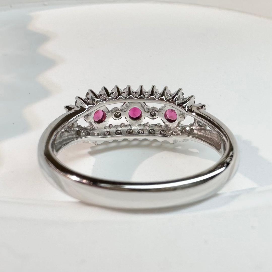 【K18】レッドスピネル 0.31ct ダイヤモンド リング