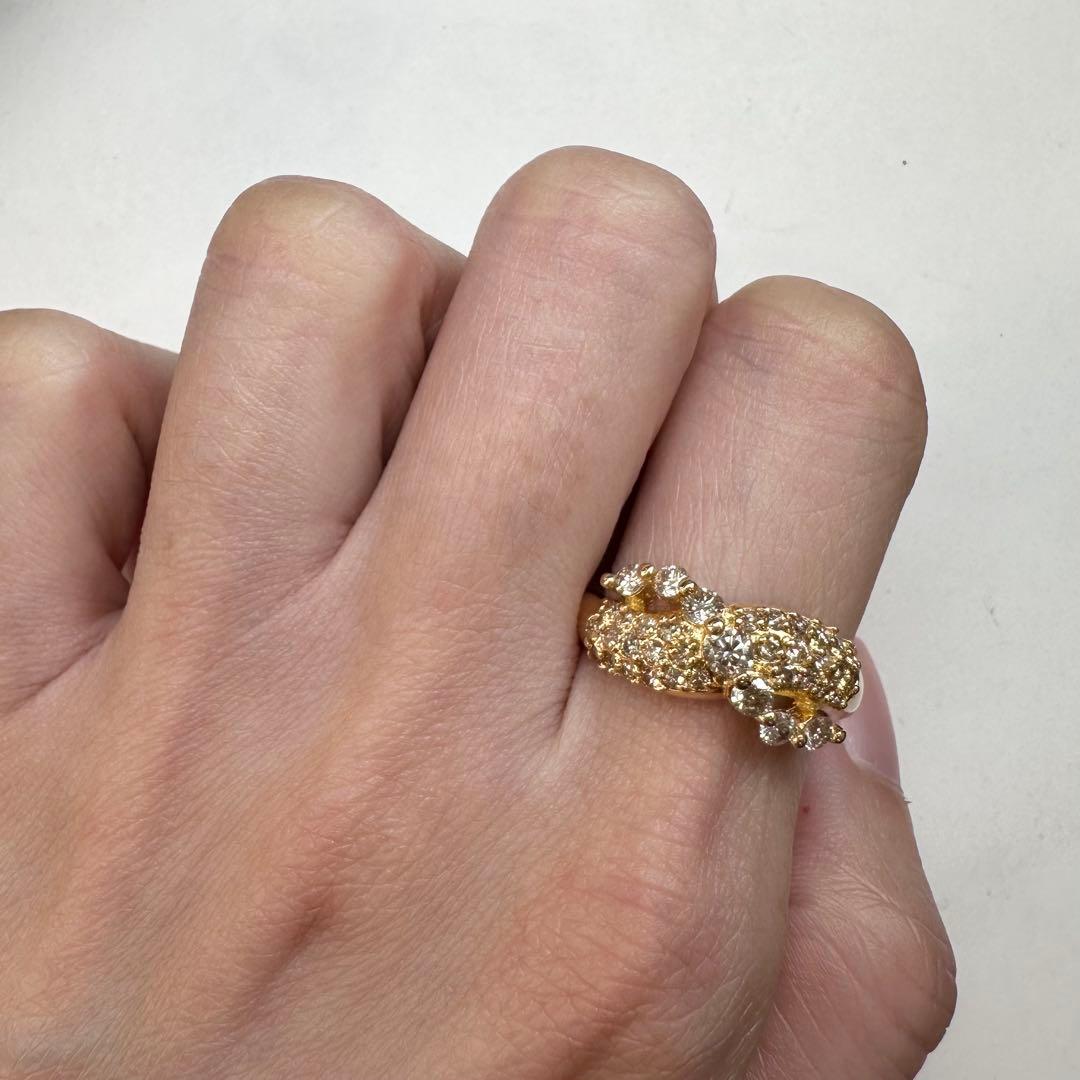 【K18】ダイヤモンド 1.0ct リング
