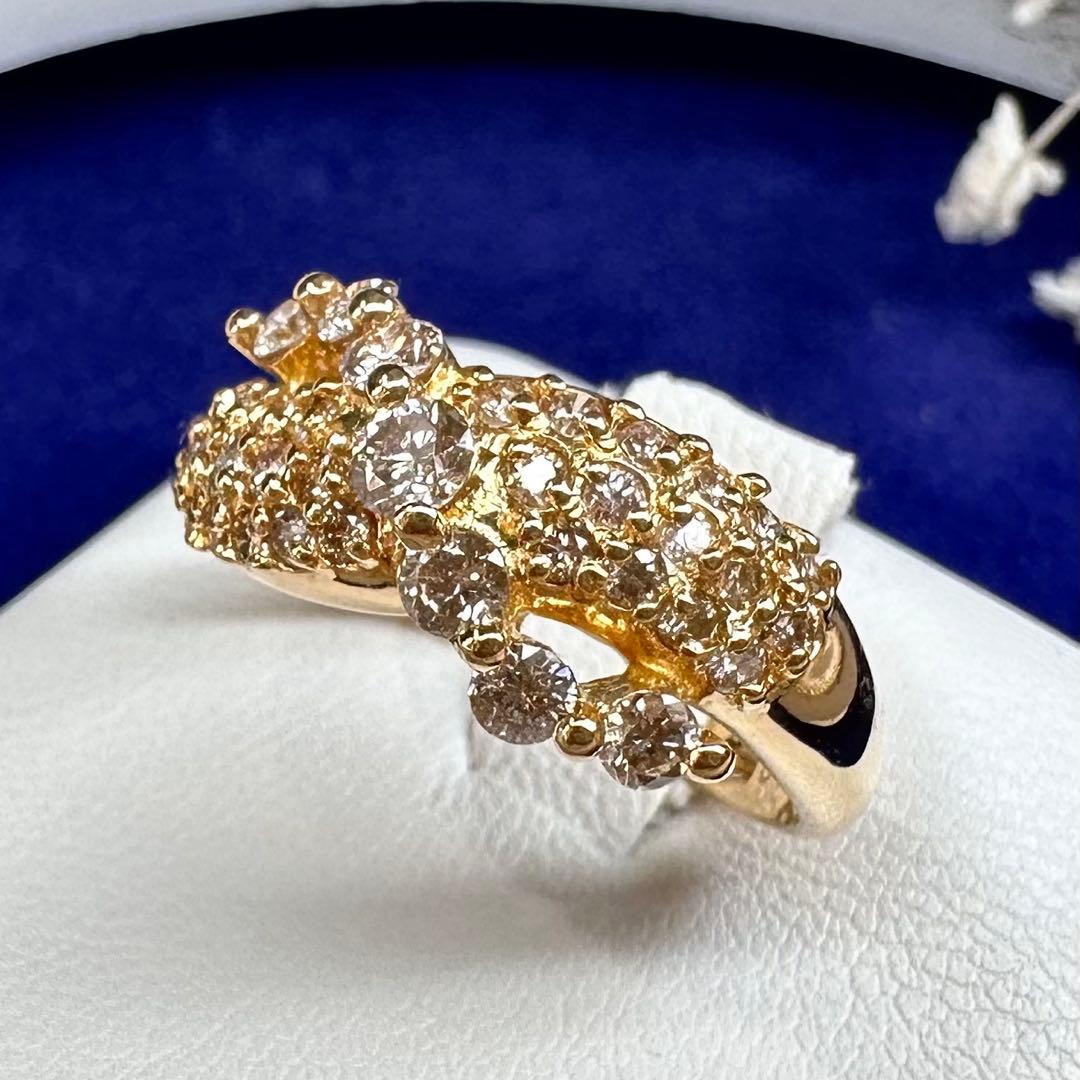 【K18】ダイヤモンド 1.0ct リング