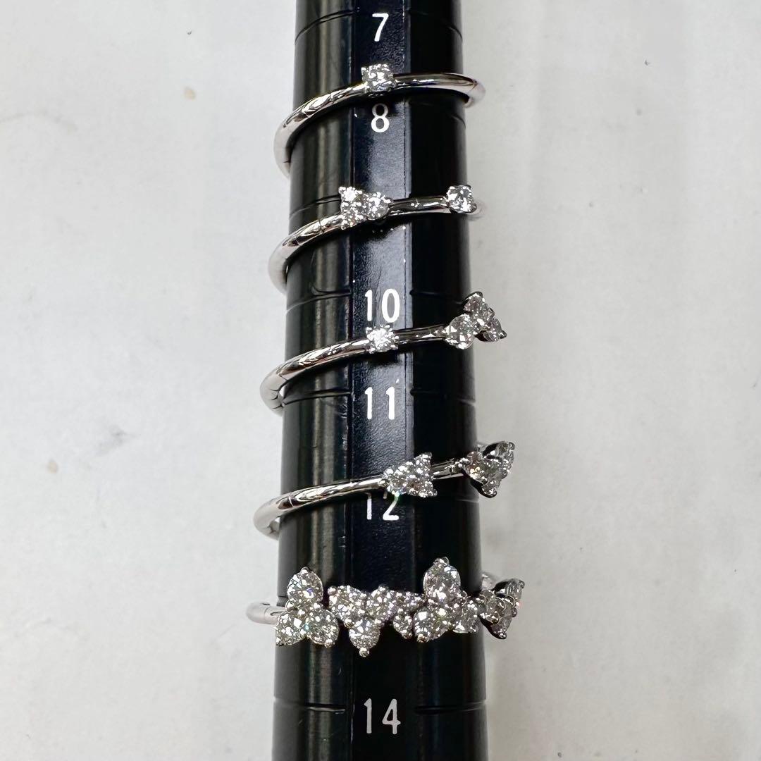 K18WG ダイヤモンド 1.39ct コイルデザインリング