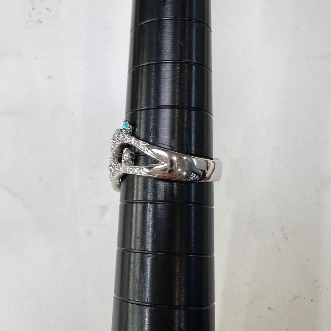 K18WG パライバトルマリン ダイヤモンド リング 0.09ct 鑑別書