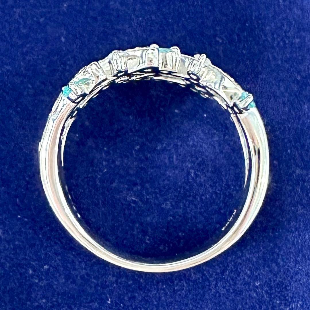 K18WG パライバトルマリン ダイヤモンド リング 0.09ct 鑑別書
