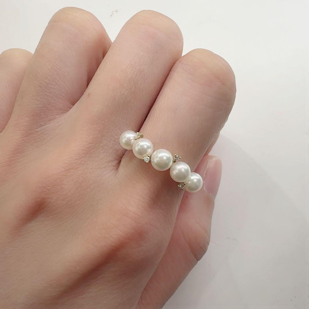 【K18】アコヤ真珠 4.5mm リング