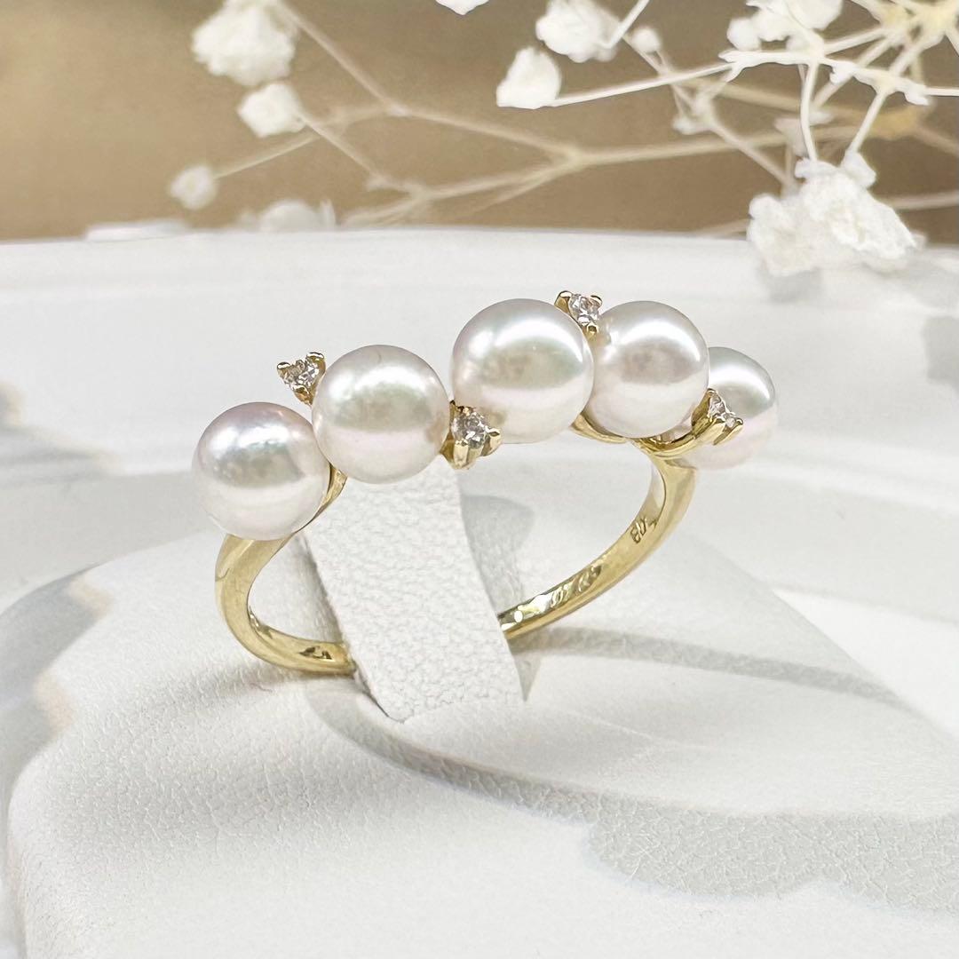 【K18】アコヤ真珠 4.5mm リング