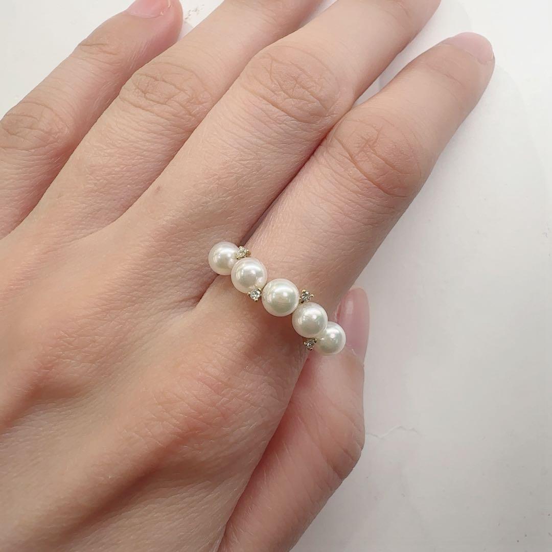 【K18】アコヤ真珠 4.5mm リング