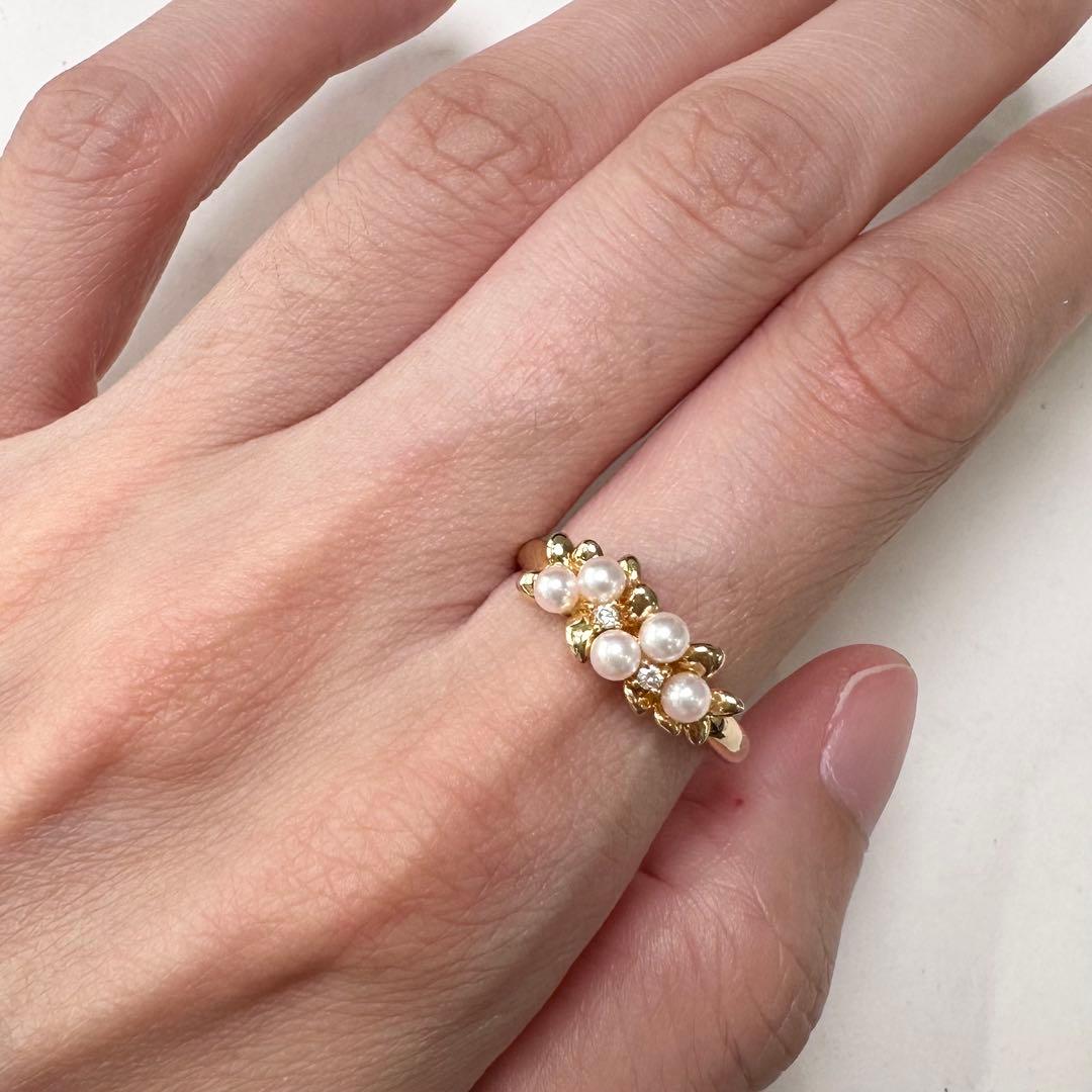 TASAKI K18 アコヤ真珠 ダイヤモンド リング 2.8-2.9mm