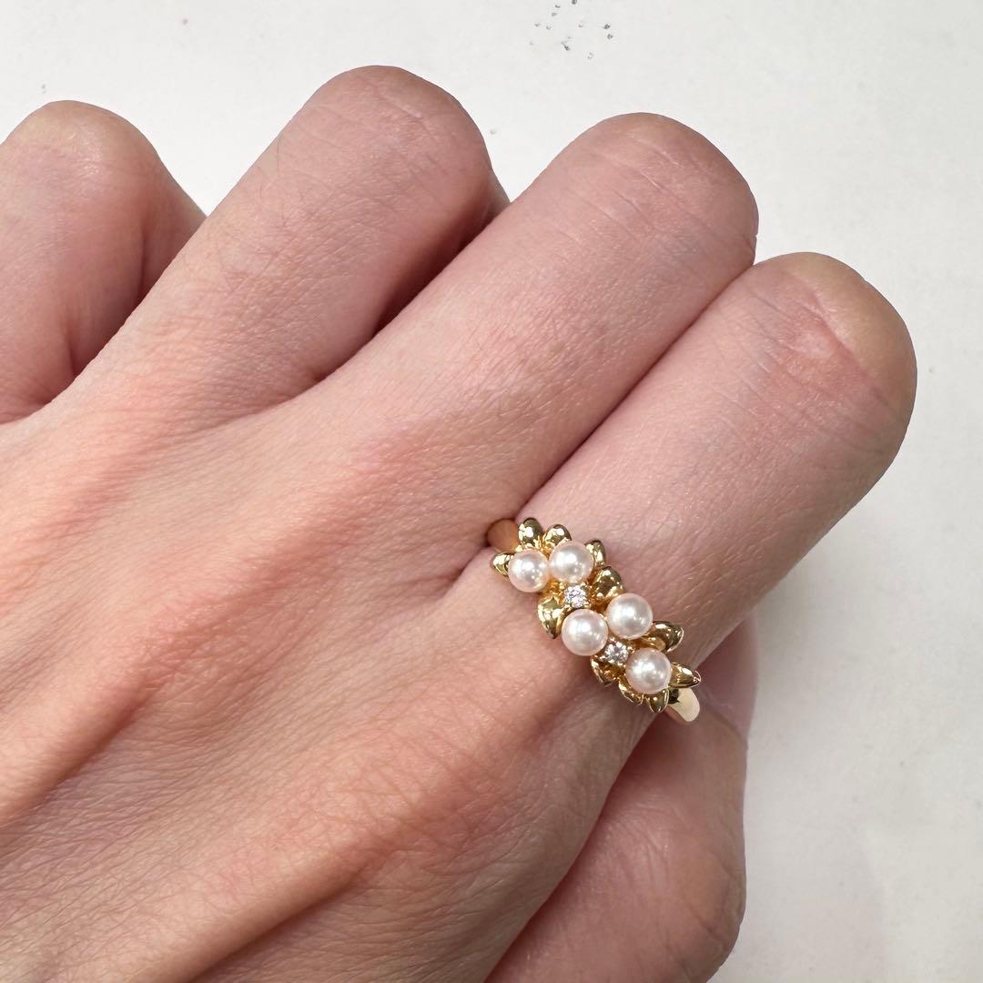 TASAKI K18 アコヤ真珠 ダイヤモンド リング 2.8-2.9mm