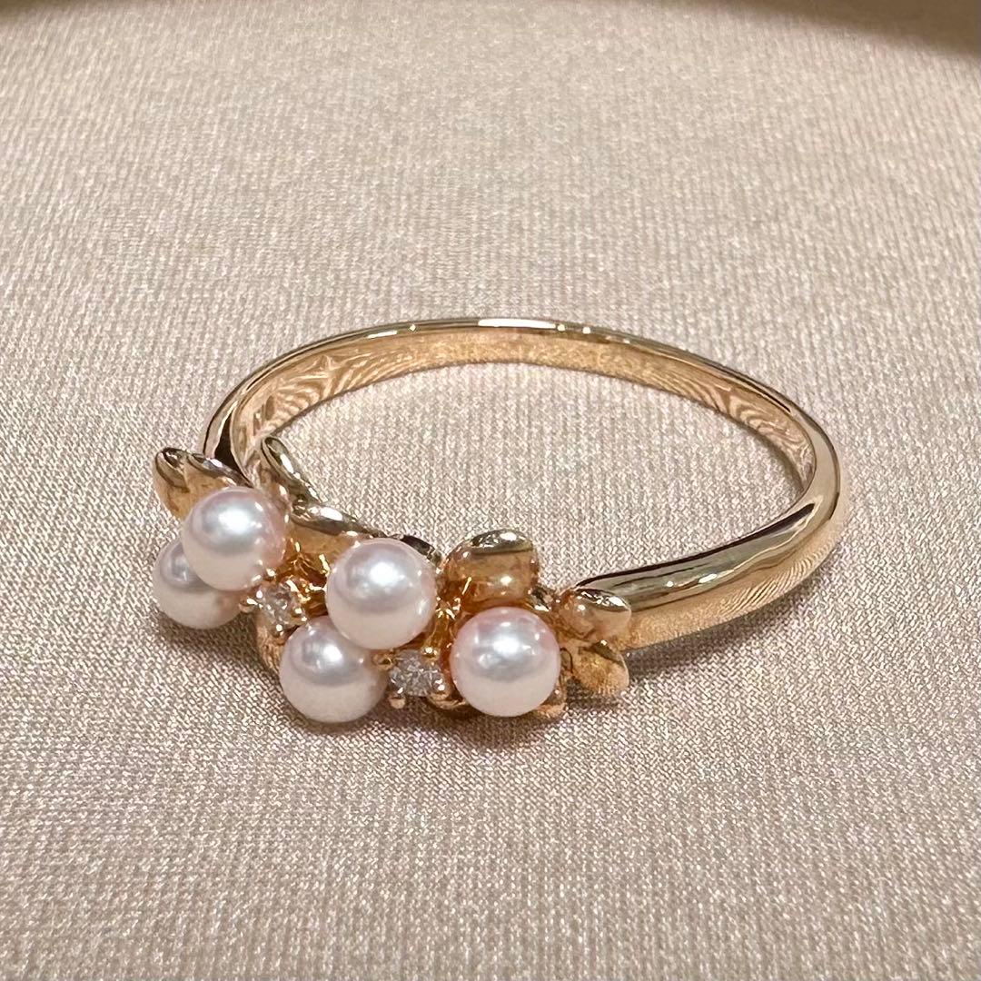 TASAKI K18 アコヤ真珠 ダイヤモンド リング 2.8-2.9mm