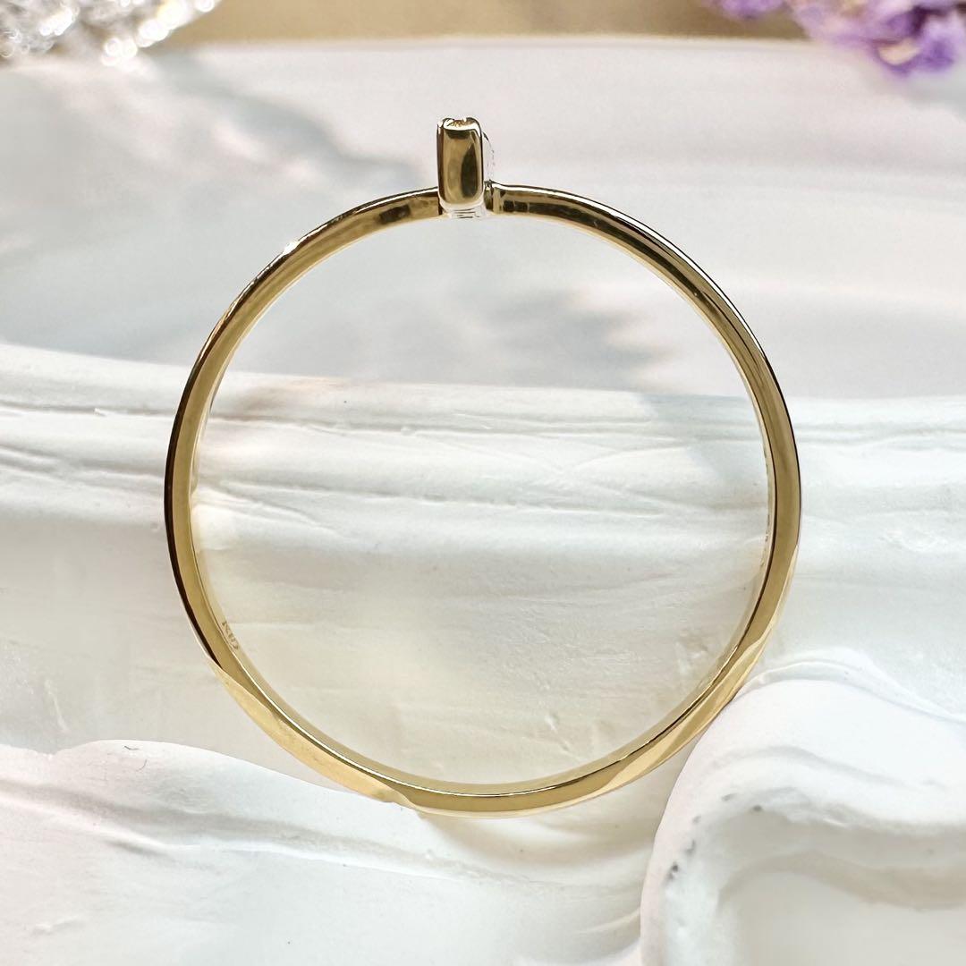 【新品】K18イエローダイヤモンド0.03ct リング 十字架