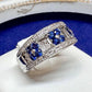 PT900 サファイア 0.83ct ダイヤモンド ワイドリング