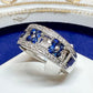 PT900 サファイア 0.83ct ダイヤモンド ワイドリング