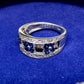 PT900 サファイア 0.83ct ダイヤモンド ワイドリング