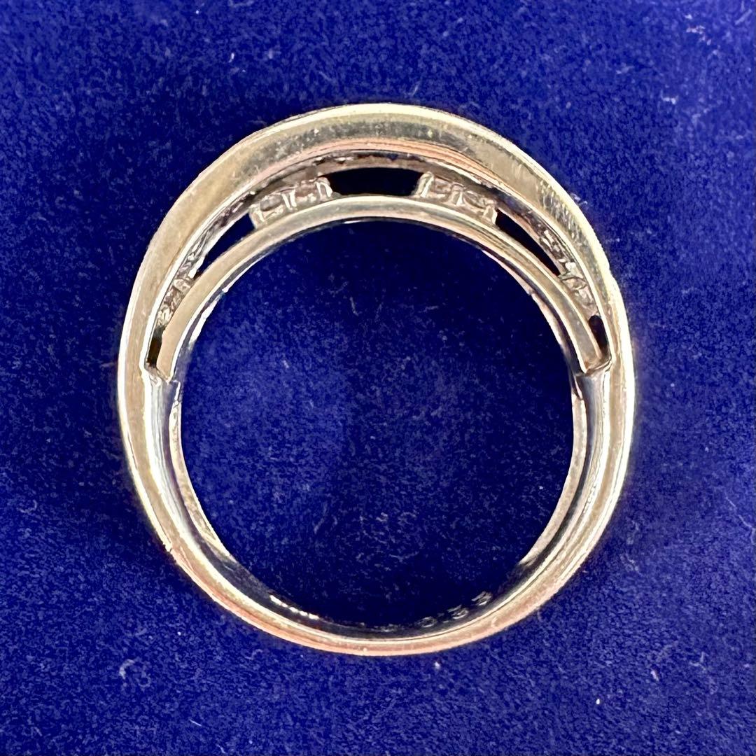 PT900 サファイア 0.83ct ダイヤモンド ワイドリング
