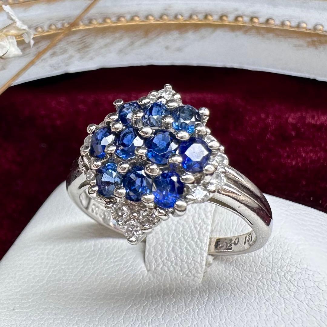 【美品】PT900 サファイア 1.21ct リング