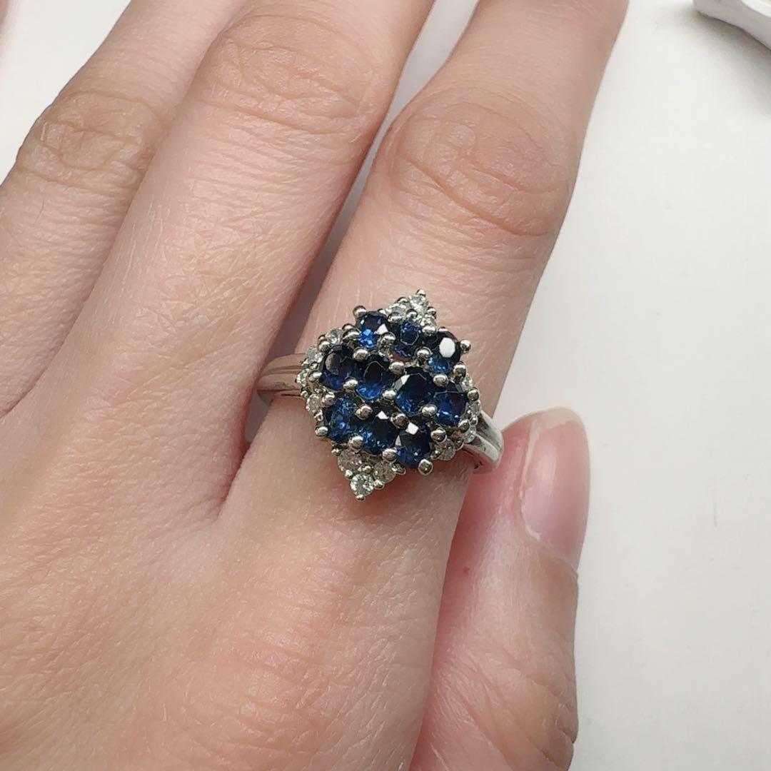 【美品】PT900 サファイア 1.21ct リング