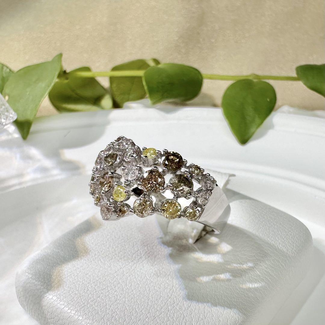 【K18WG】ダイヤモンド 1.50ct ハートモチーフ リング