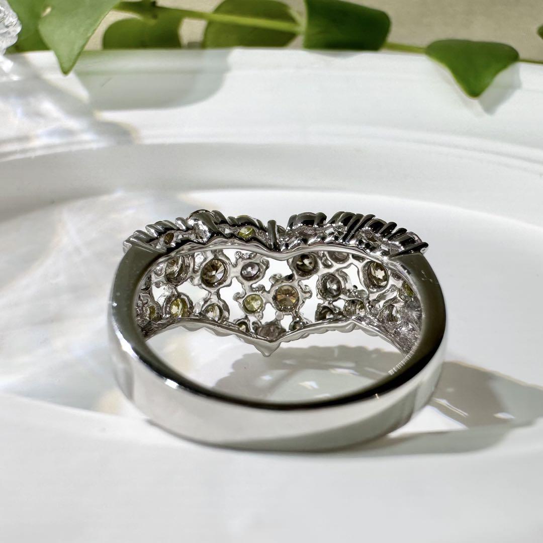 【K18WG】ダイヤモンド 1.50ct ハートモチーフ リング