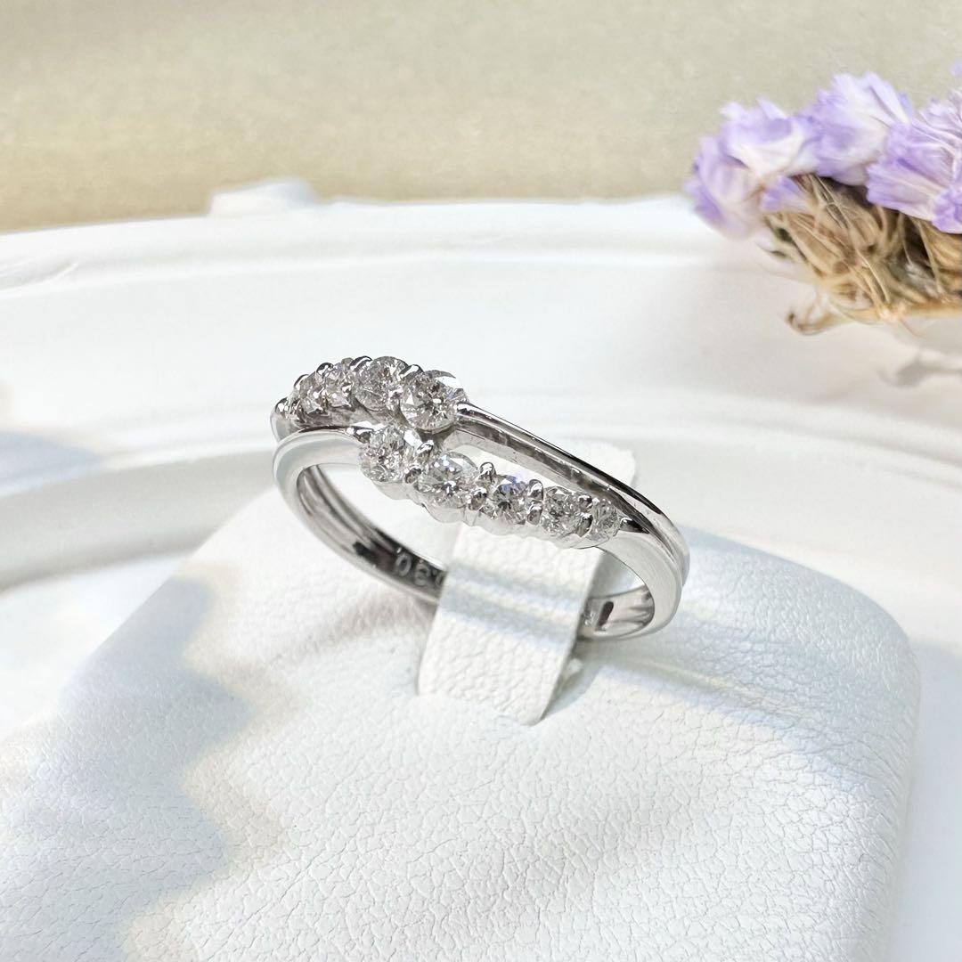 【美品】PT900 ダイヤモンド 0.3ct リング デザイン