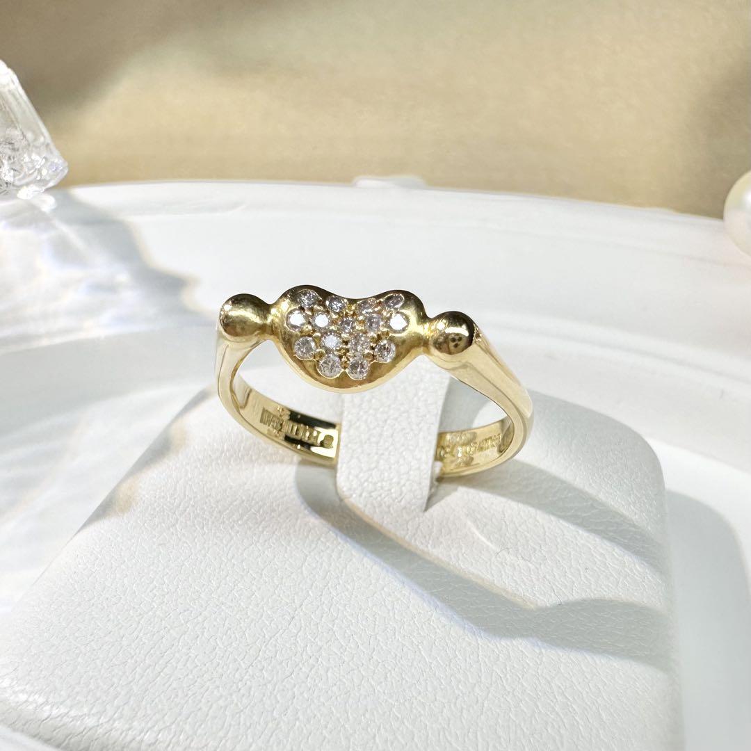 【TIFFANY & Co. 】K18 ダイヤモンド リング ハートモチーフ