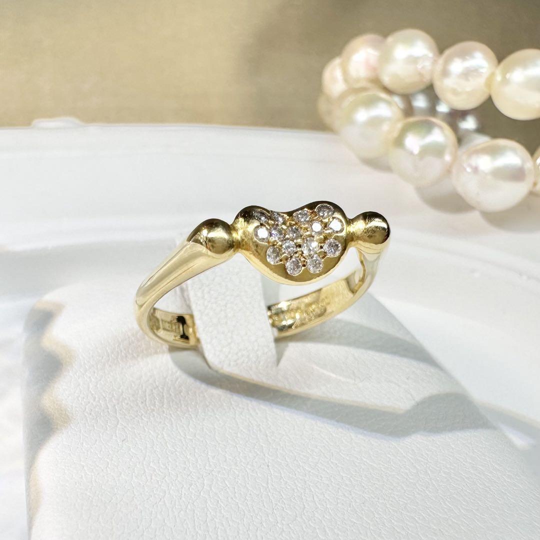 【TIFFANY & Co. 】K18 ダイヤモンド リング ハートモチーフ