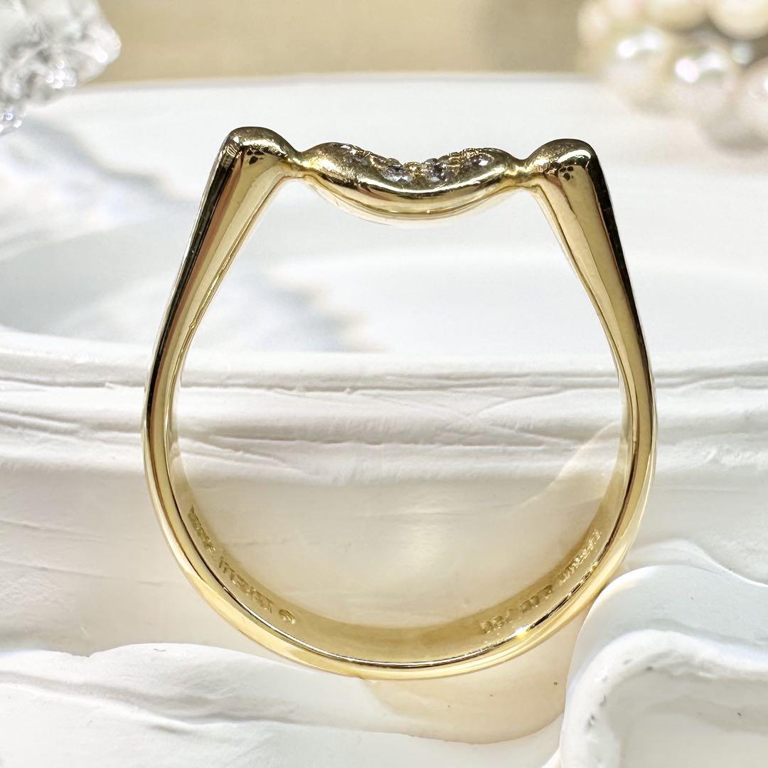 【TIFFANY & Co. 】K18 ダイヤモンド リング ハートモチーフ