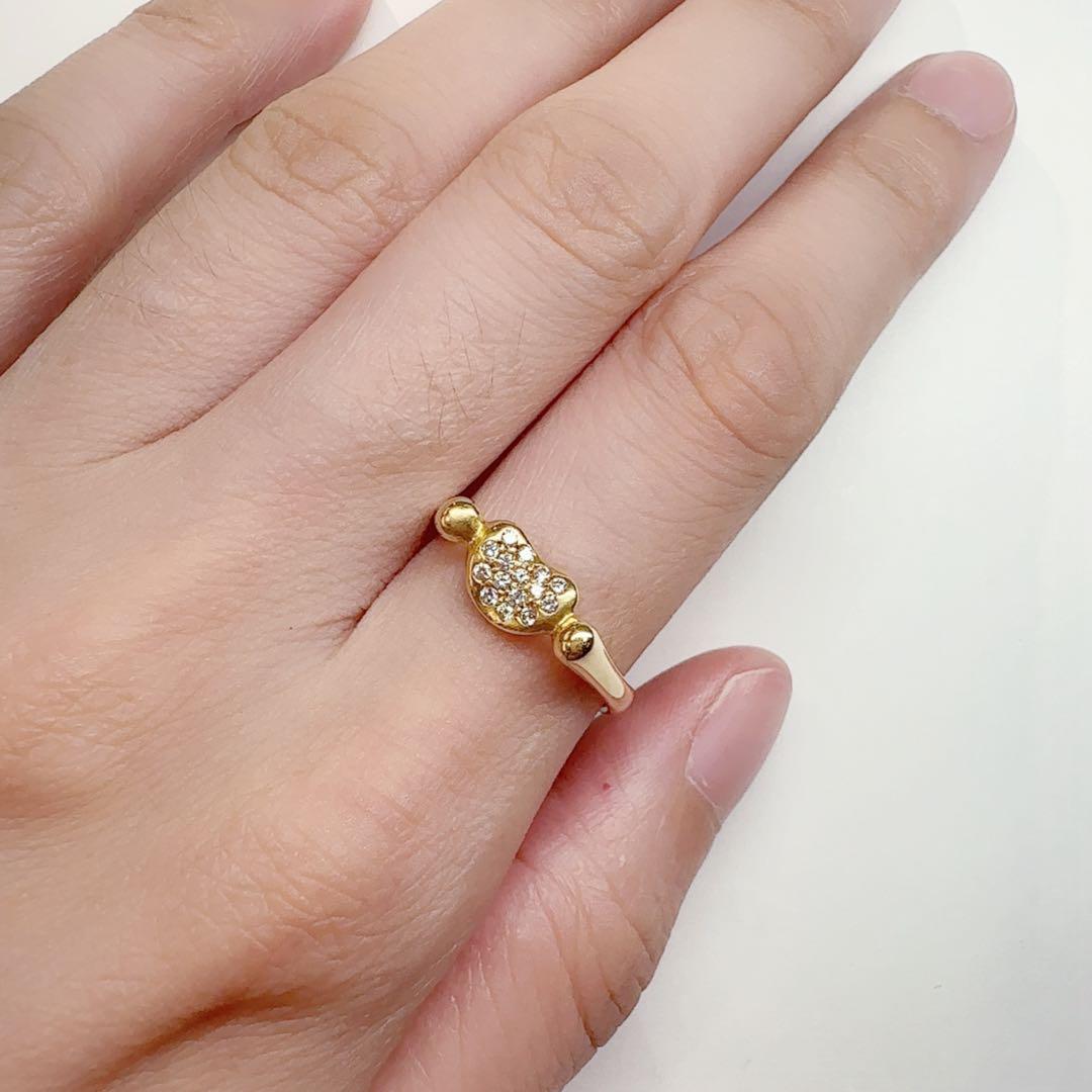 【TIFFANY & Co. 】K18 ダイヤモンド リング ハートモチーフ