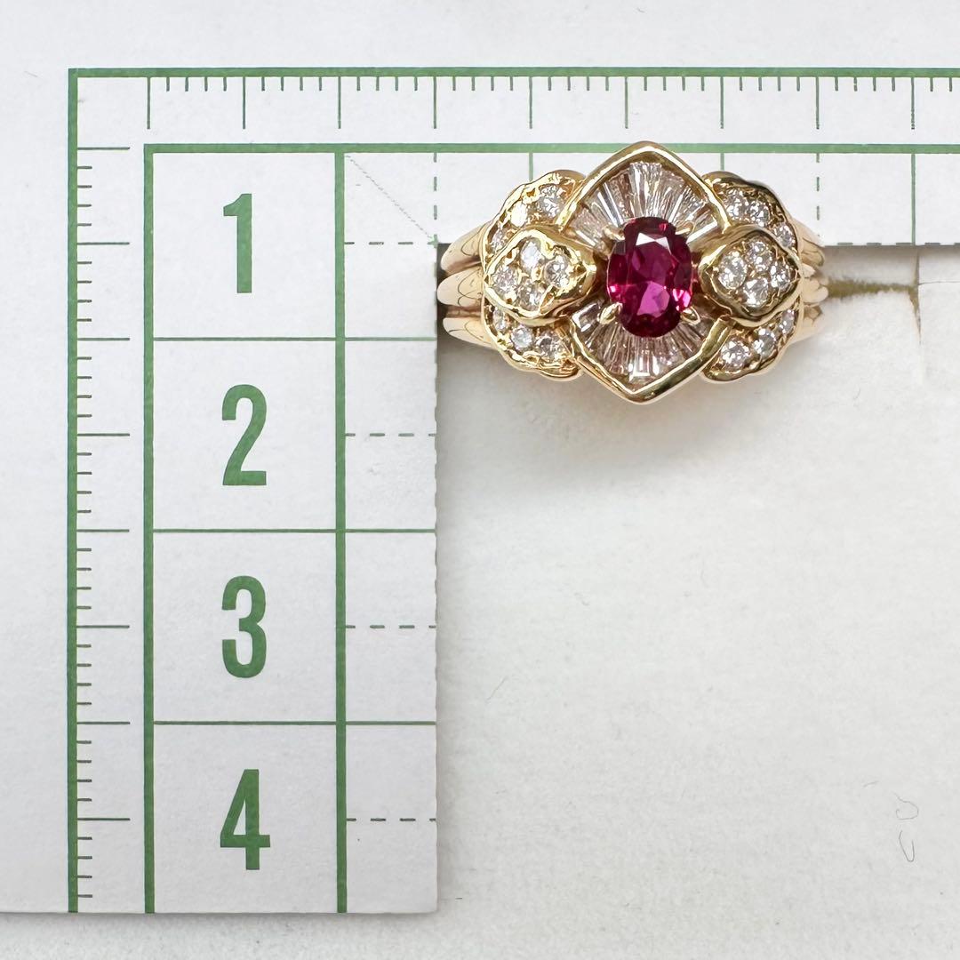 【K18】ルビー 0.39ct リング