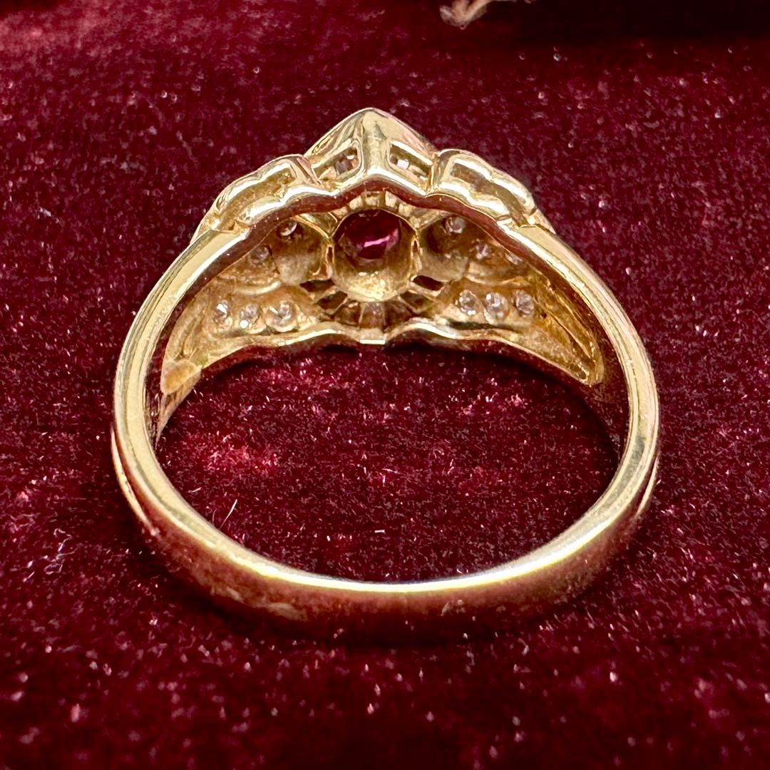 【K18】ルビー 0.39ct リング