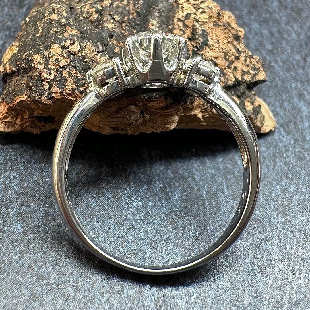 【美品】PT900 ダイヤモンド 0.543ct トリロジー デザインリング