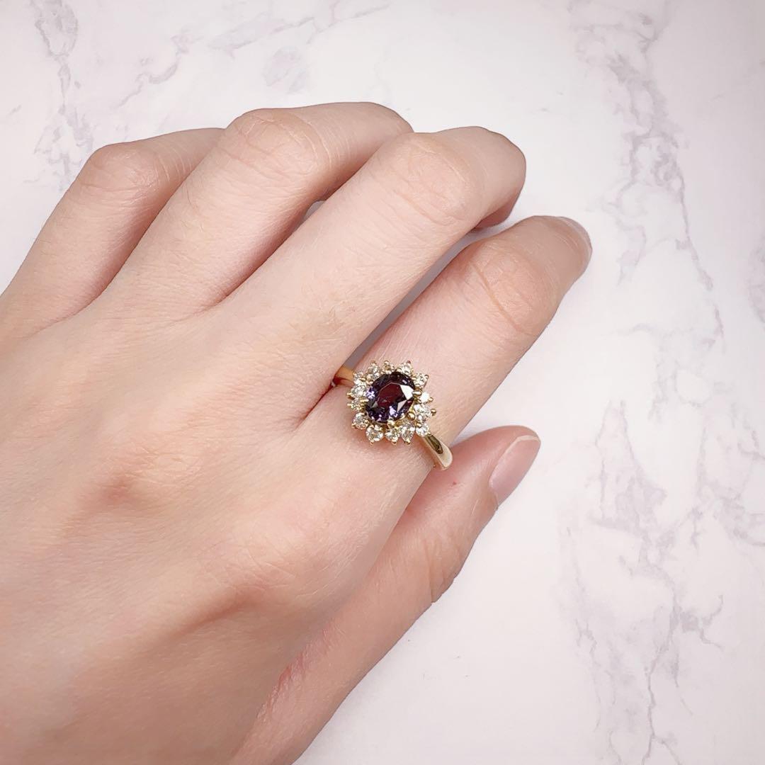 希少】K18 カラーチェンジガーネット1.042ct ダイヤ リング – ABABIL.gems