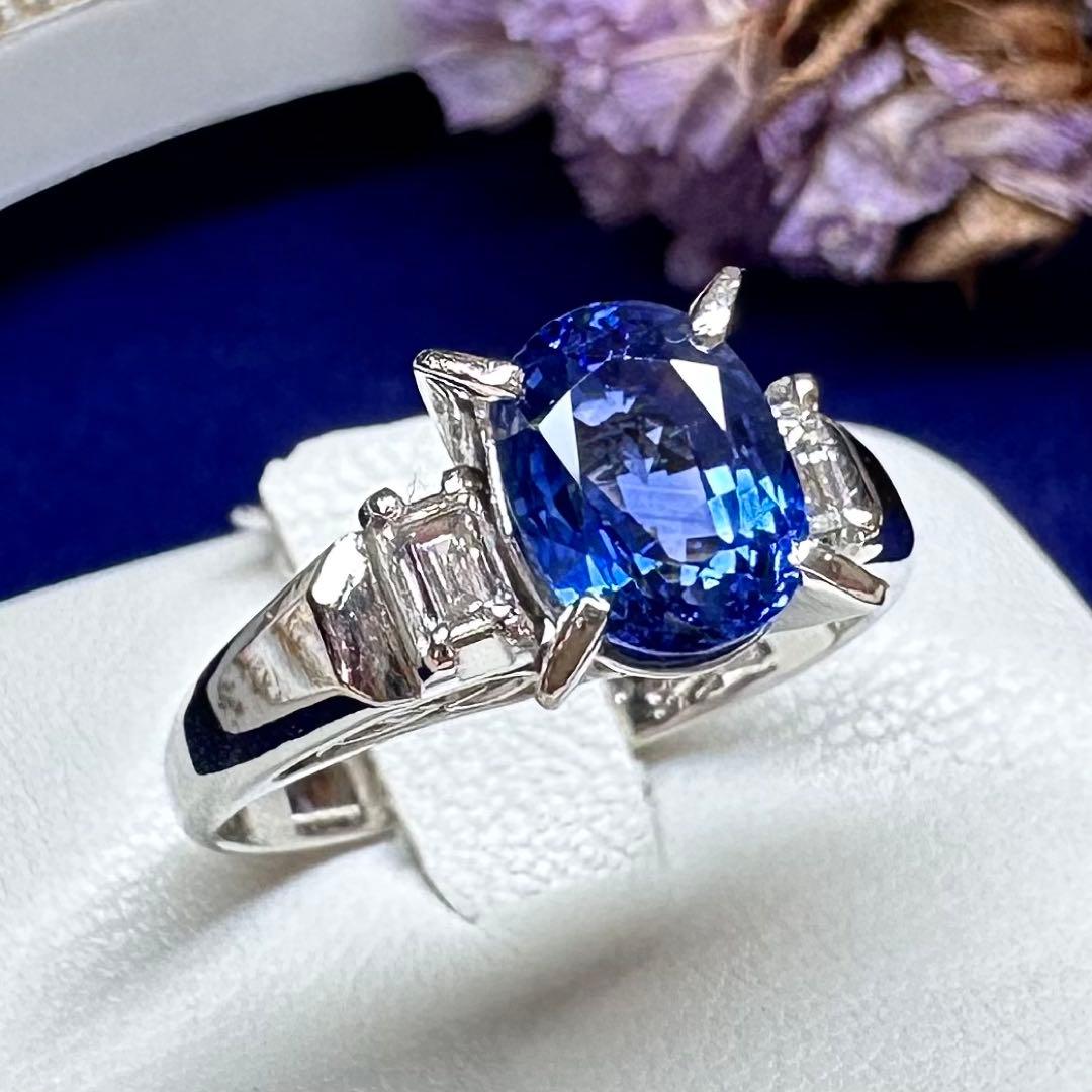 【NO HEAT】PT900 サファイア 1.88ct リング
