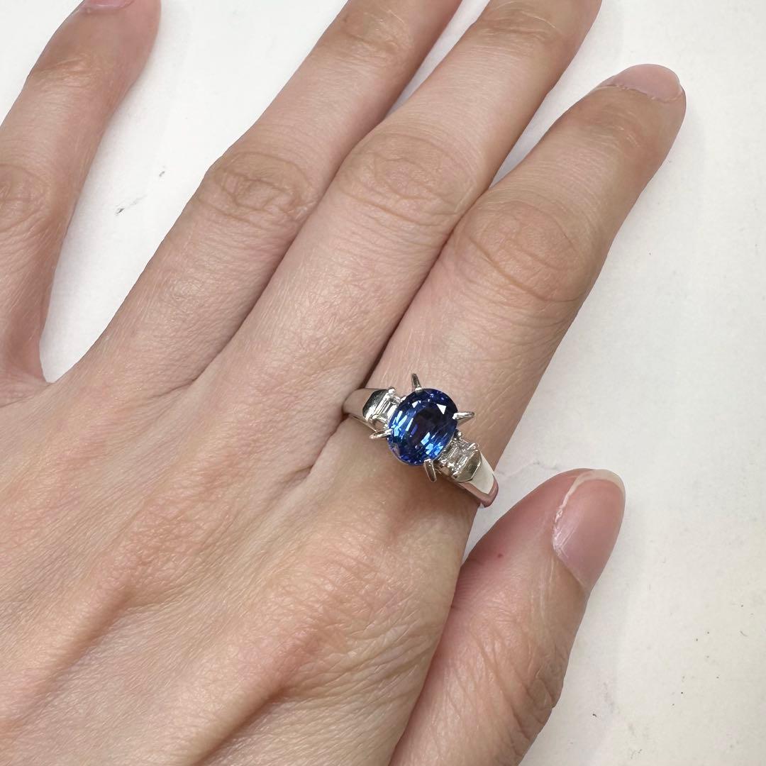 【NO HEAT】PT900 サファイア 1.88ct リング