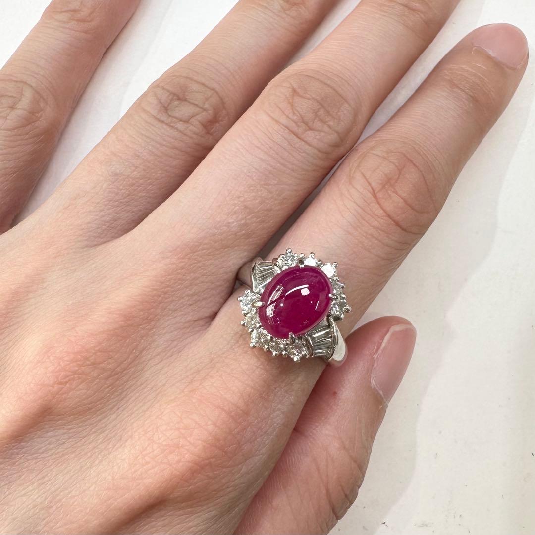 【美品】PT900 ルビー 5.31ct リング 大粒