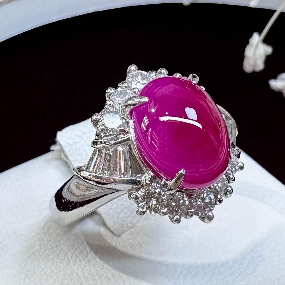 【美品】PT900 ルビー 5.31ct リング 大粒