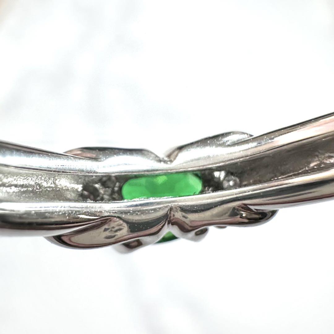 【K18WG】 天然ツァボライトリング 0.59ct