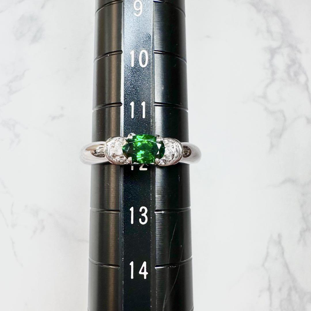 【K18WG】 天然ツァボライトリング 0.59ct