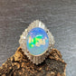 【美品】PT900 ウォーターオパール 7.79ct リング ダイヤ取巻き