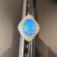 【美品】PT900 ウォーターオパール 7.79ct リング ダイヤ取巻き