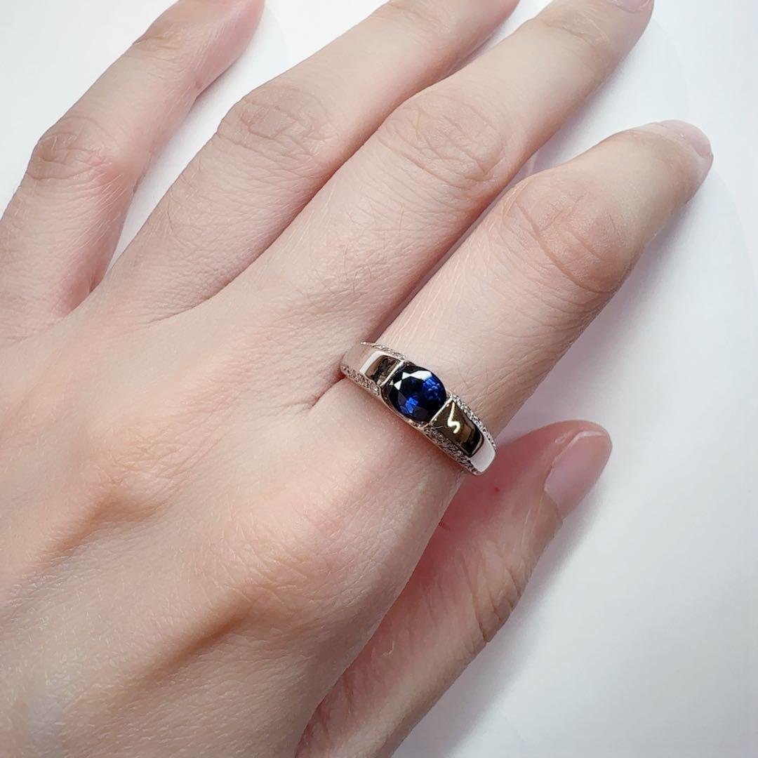 【美品】PT900 サファイア 0.85ct リング