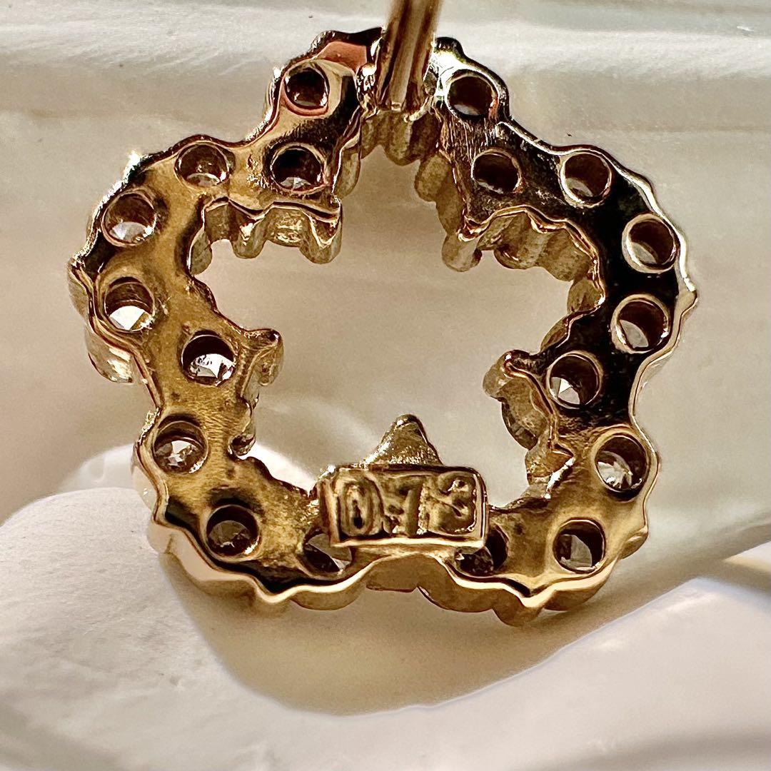 【K18】ダイヤモンド 0.13ct×2 ピアス 花