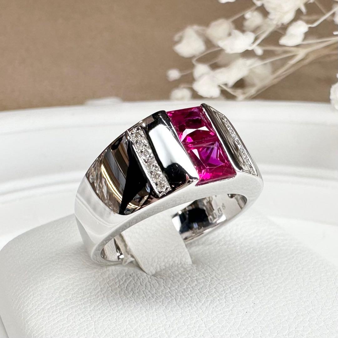 【K18】ルビー1.01ct リング ダイヤモンド