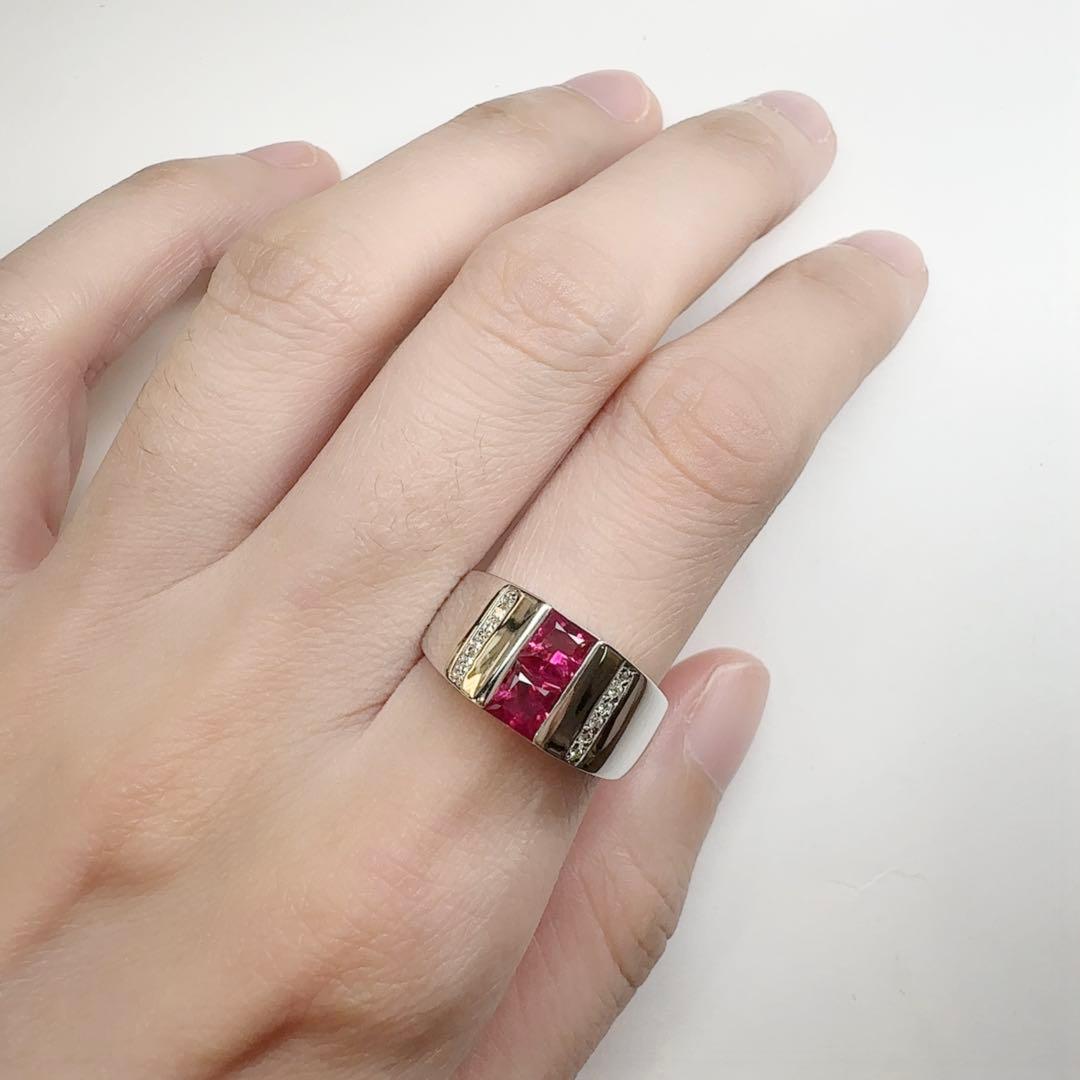 【K18】ルビー1.01ct リング ダイヤモンド