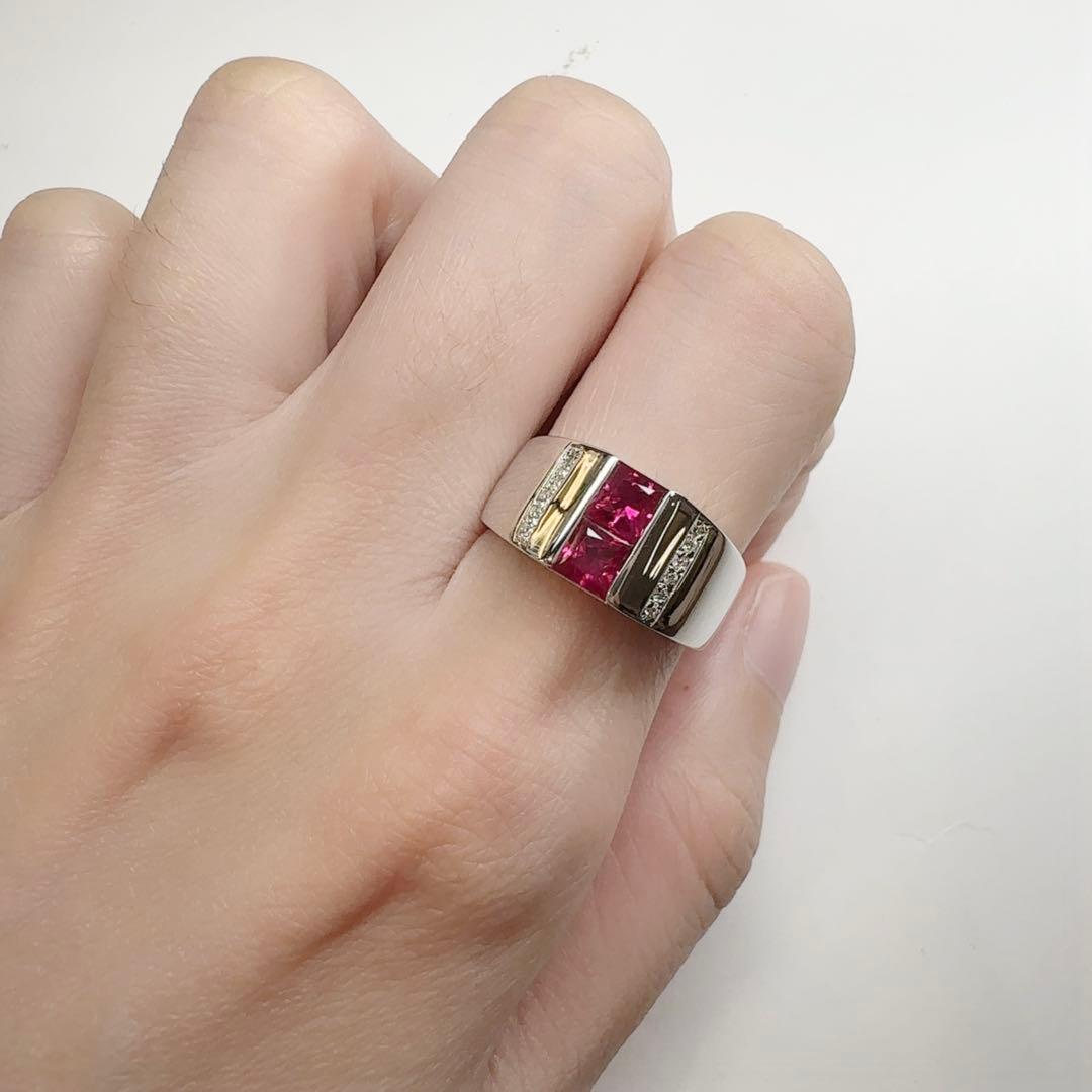 【K18】ルビー1.01ct リング ダイヤモンド