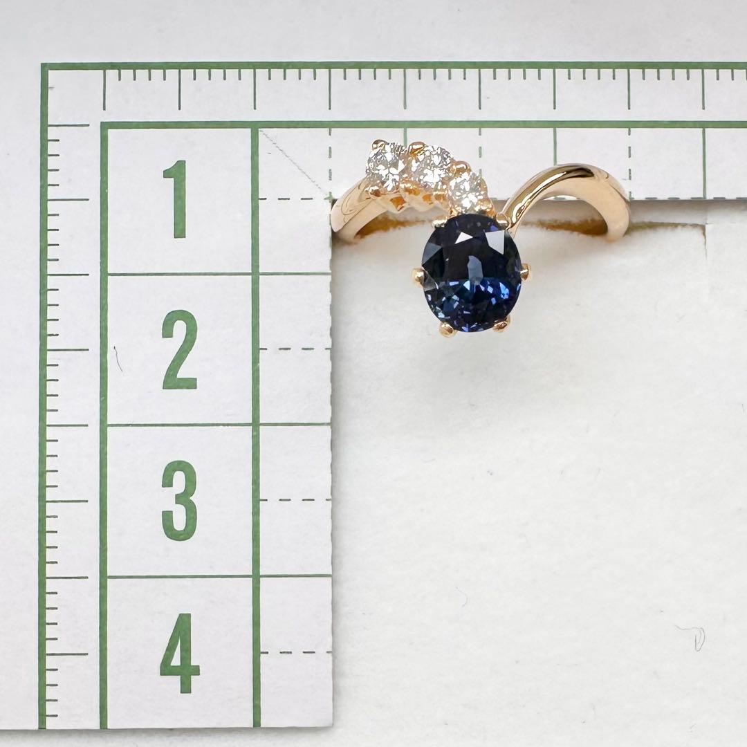K18 サファイア 2.77ct ダイヤモンドリング 昭和レトロ