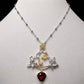 K18 ガーネット5.19ct 鳥モチーフ デザインネックレス