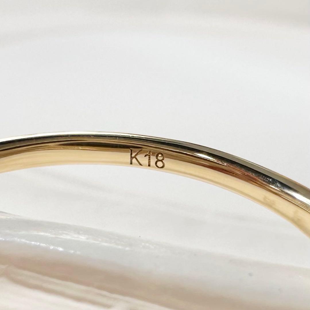 【K18】シェルxアコヤパール 3.6mm リング